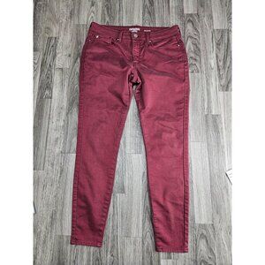 Denizen Levis Jegging Pants Womens 15 Maroon Skinny Stretch Embroidered Pockets
